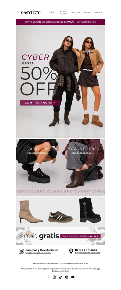 ¡COMENZÓ! Cyber Gotta 🔥 Hasta 50% OFF