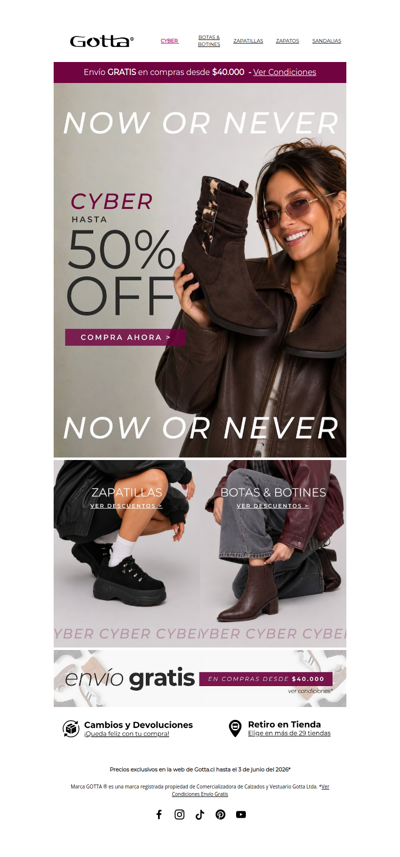 ¡Extendimos! Cyber Gotta 🔥 Hasta 50% OFF por pocos días