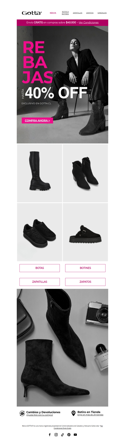Botas + Botines hasta 40% OFF ✨