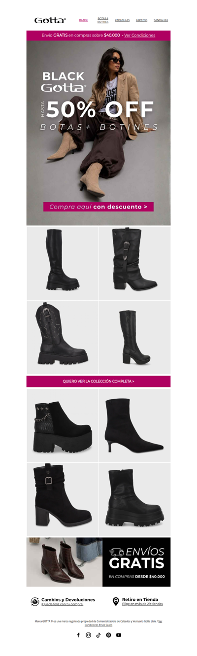 Botas+Botines= Match perfecto en BLACK Hasta 50% OFF🔥