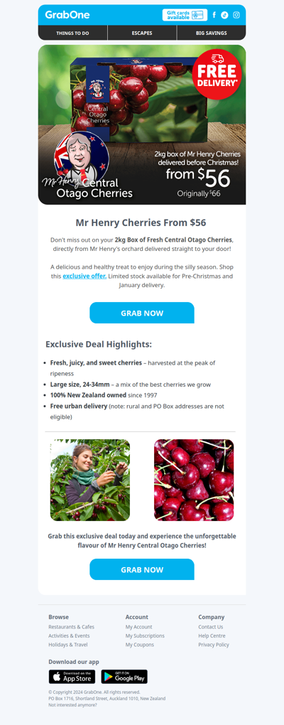 Attn All Cherry Lovers || Mr Henry Cherries from $56