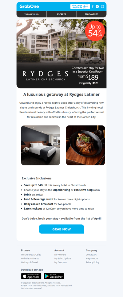 Grab a luxurious stay in the garden city thanks to Rydges Latimer