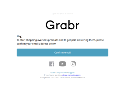 Grabr - Please confirm your email address