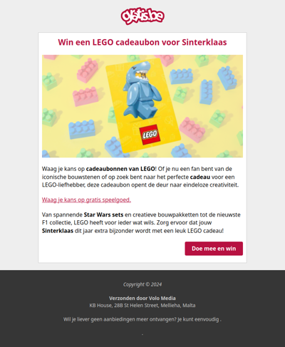 Win LEGO cadeaukaarten