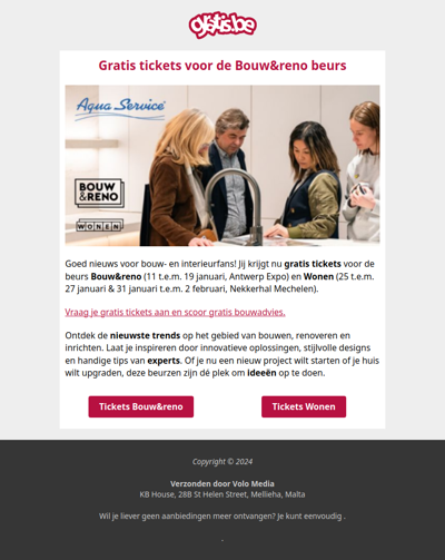 Gratis tickets Bouw&reno