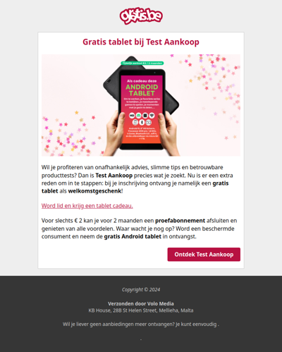 Wil jij een gratis tablet?