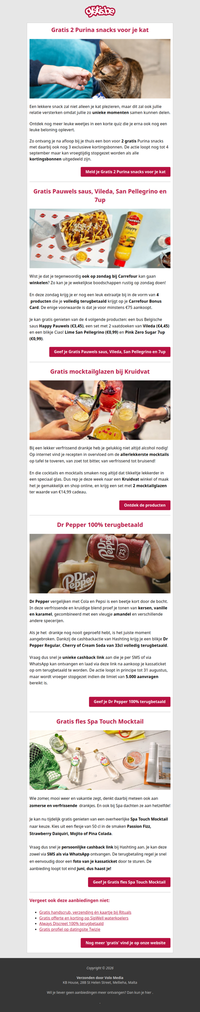 Alles gratis, maar op = op!