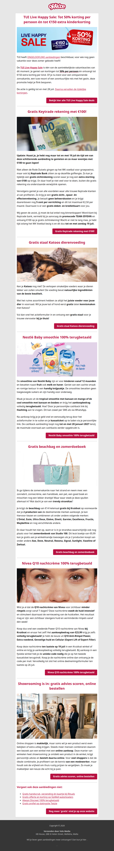 Vandaag gratis: beachbag, dierenvoeding én NIVEA terugbetaald