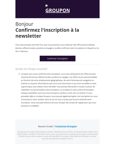 Confirmez l''inscription à la newsletter