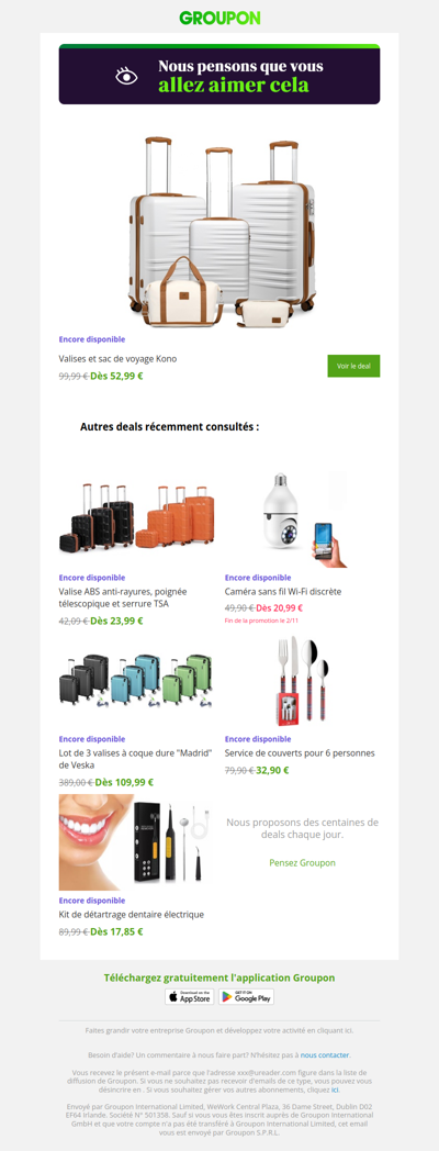 L'offre que tu as vue est toujours dispo !