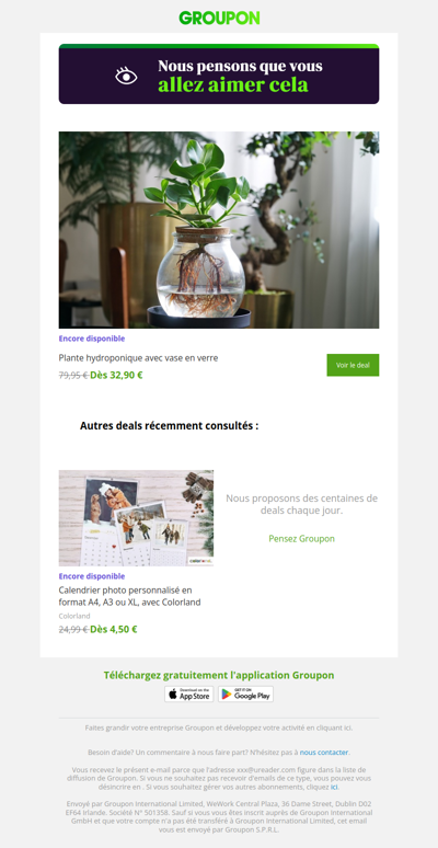 L'offre que tu as vue est toujours dispo !