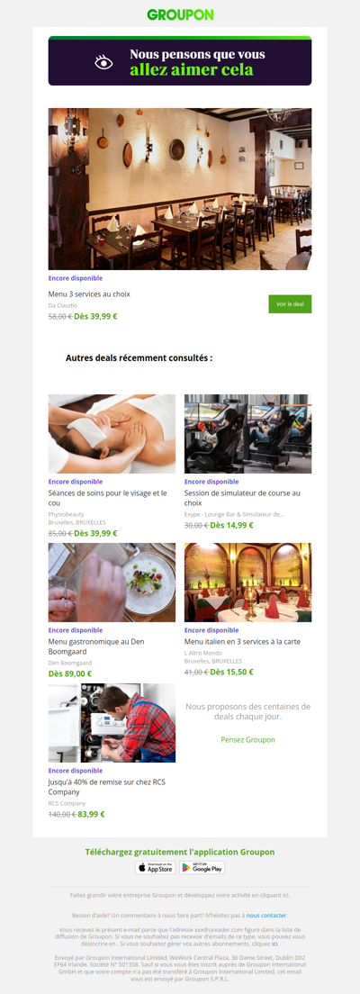 L'offre que tu as vue est toujours dispo !