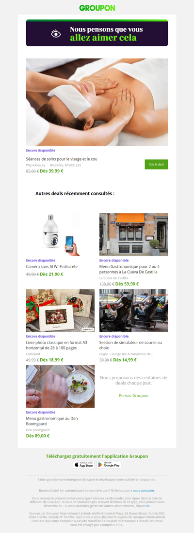 L'offre que tu as vue est toujours dispo !