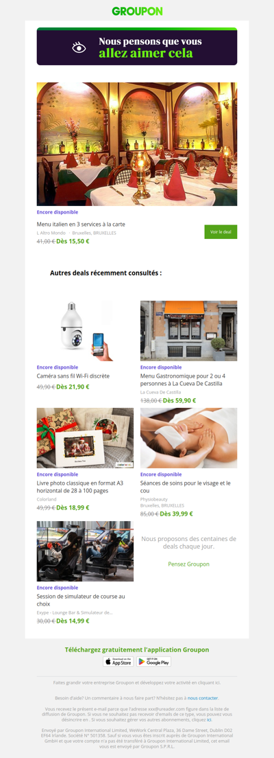 L'offre que tu as vue est toujours dispo !