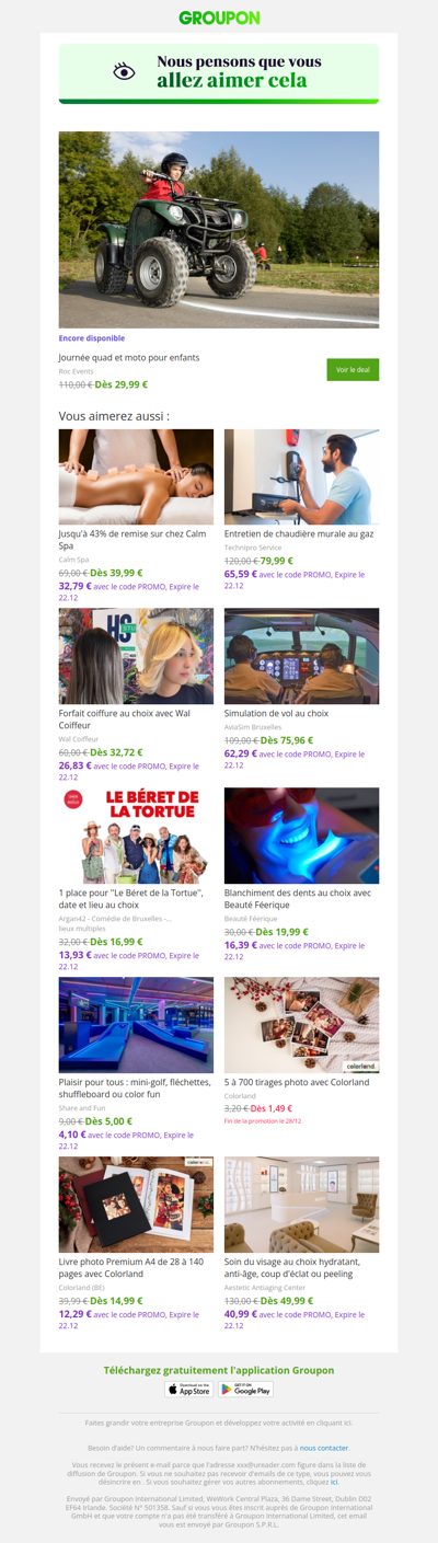 L'offre que tu as vue est toujours dispo !