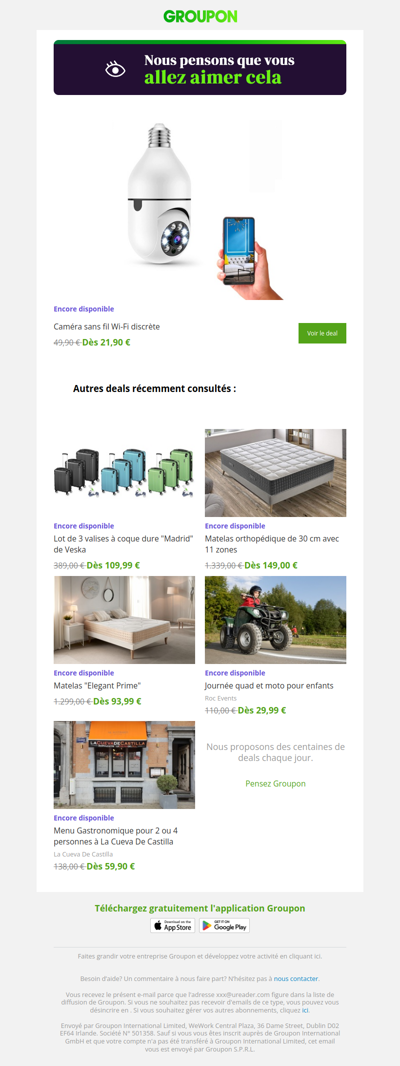 L'offre que tu as vue est toujours dispo !