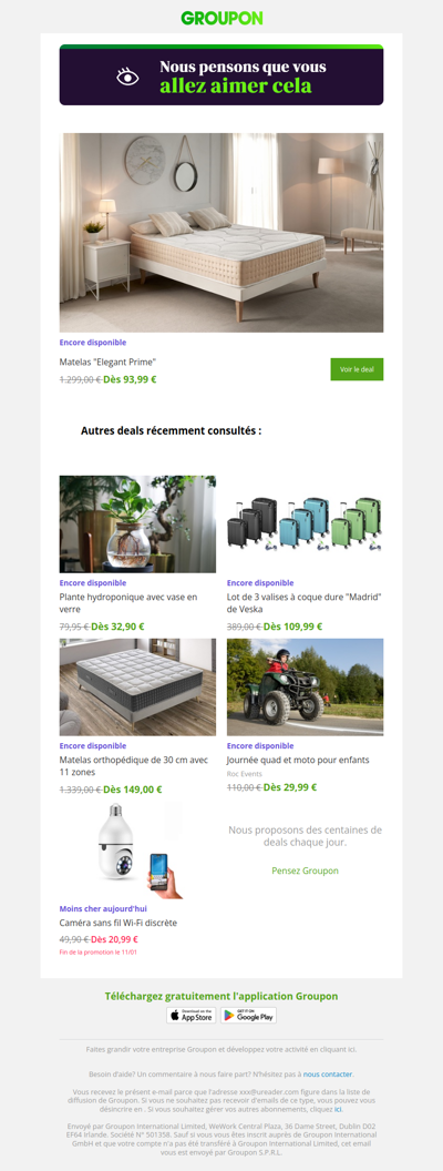 L'offre que tu as vue est toujours dispo !