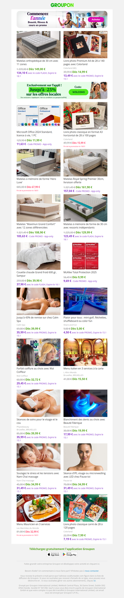 Matelas orthopédique de 30 cm avec 11 zones