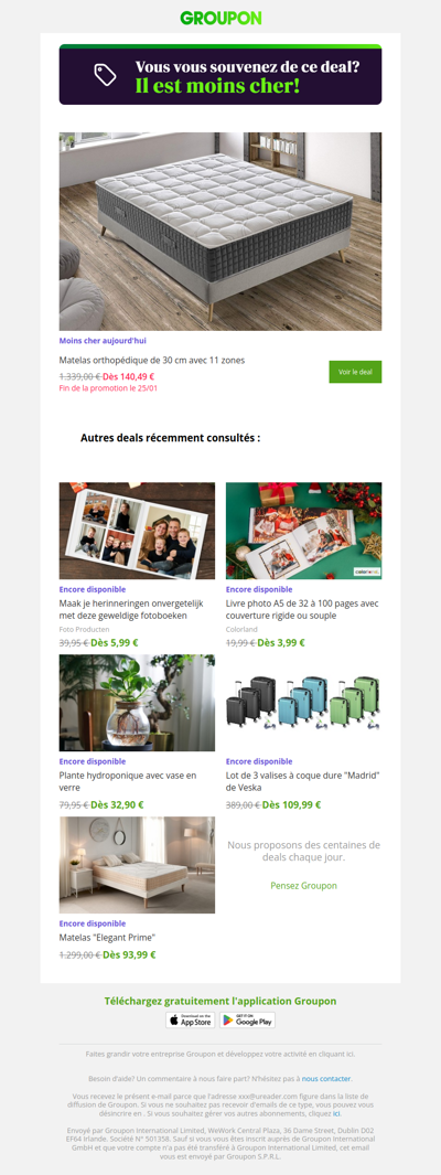 A ne pas rater ! Baisse de prix sur l'offre que tu as vue !