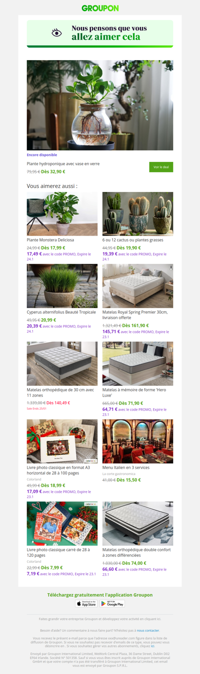L'offre que tu as vue est toujours dispo !
