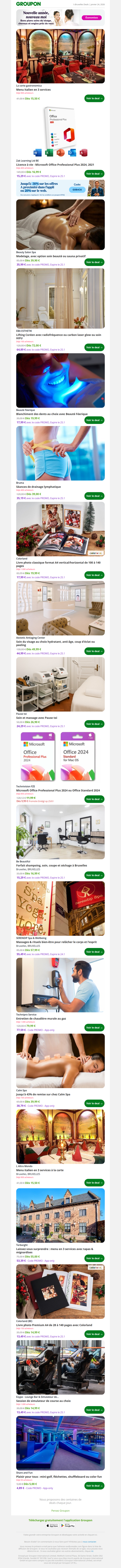 Menu Italien en 3 services