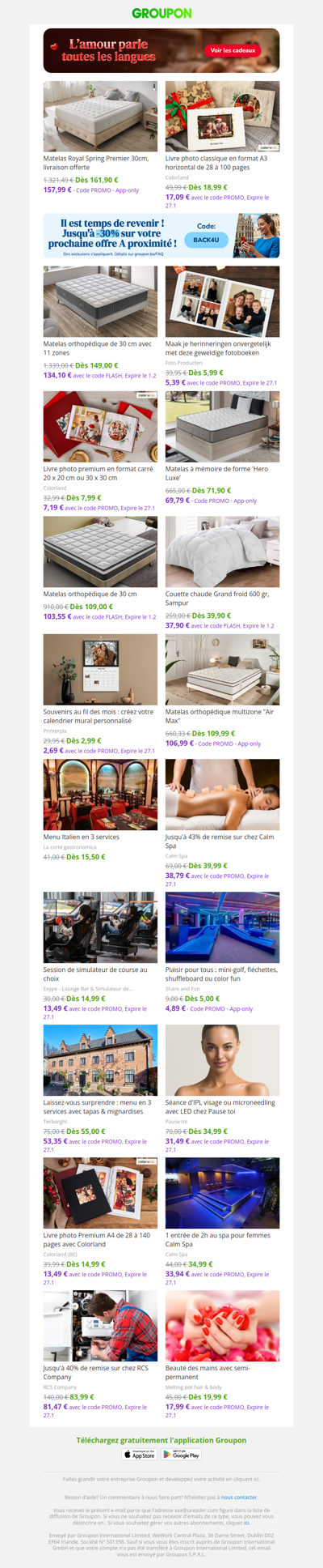 Matelas Royal Spring Premier 30cm, livraison offerte