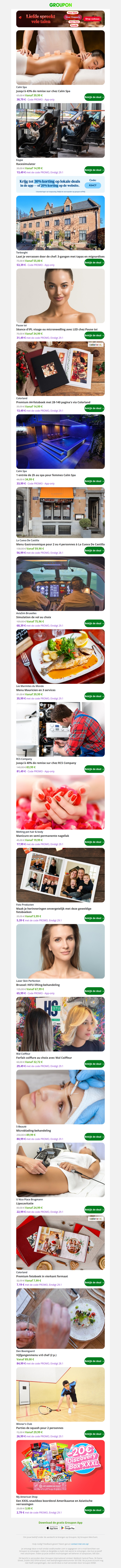 Jusqu'à 43% de remise sur chez Calm Spa