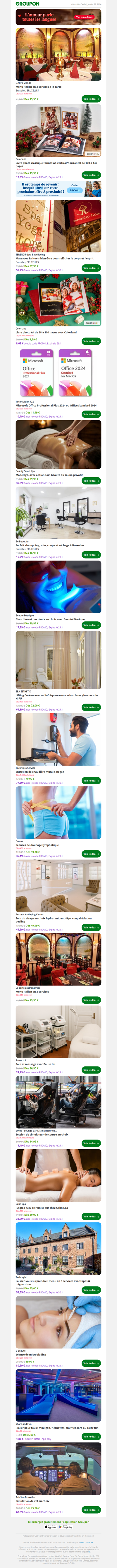 Menu italien en 3 services à la carte