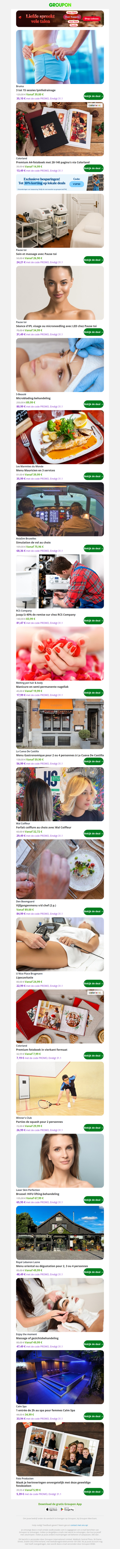 3 tot 15 sessies lymfedrainage