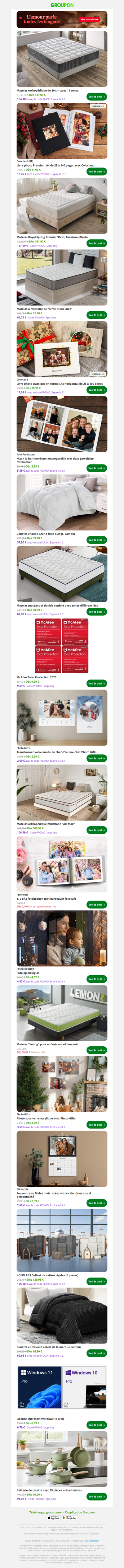 Matelas orthopédique de 30 cm avec 11 zones