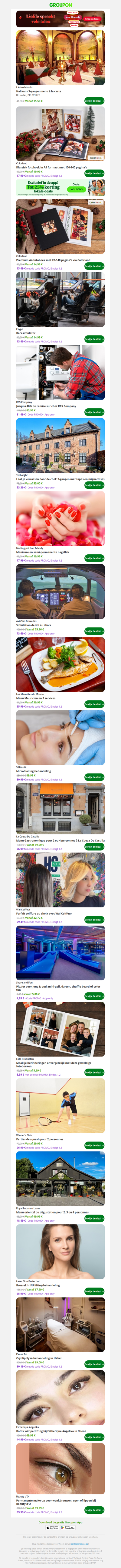 Italiaans 3-gangenmenu à la carte