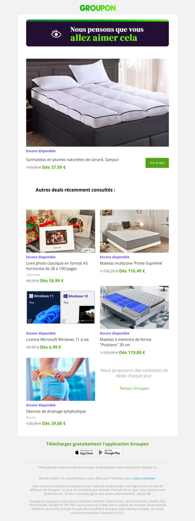 L'offre que tu as vue est toujours dispo !