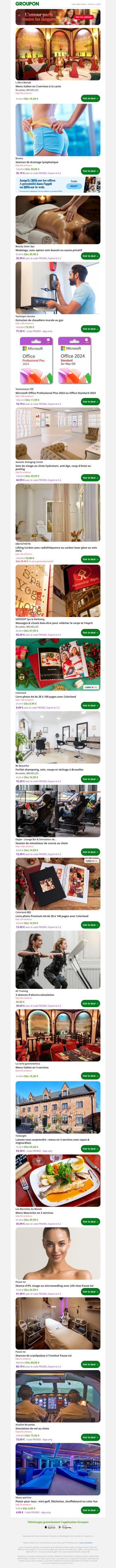 Menu italien en 3 services à la carte