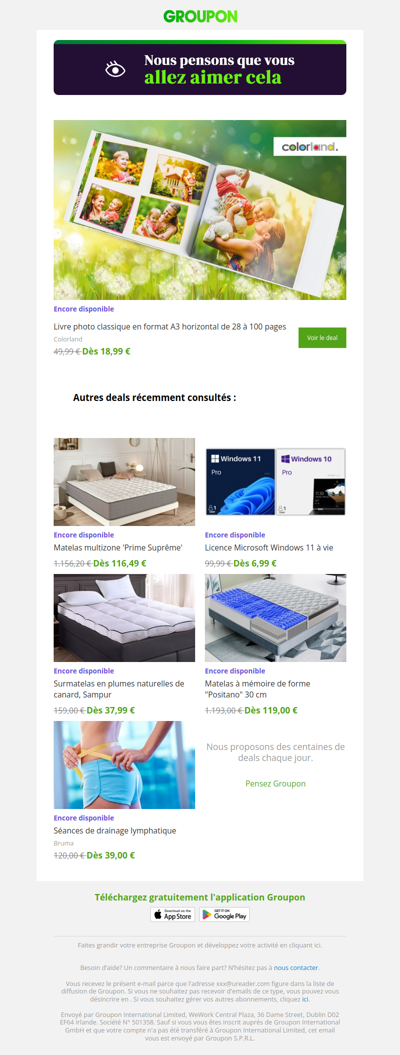 L'offre que tu as vue est toujours dispo !