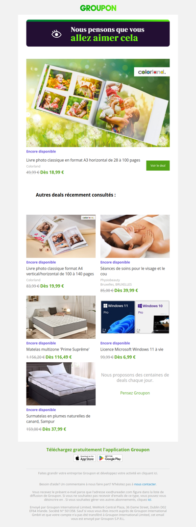 L'offre que tu as vue est toujours dispo !