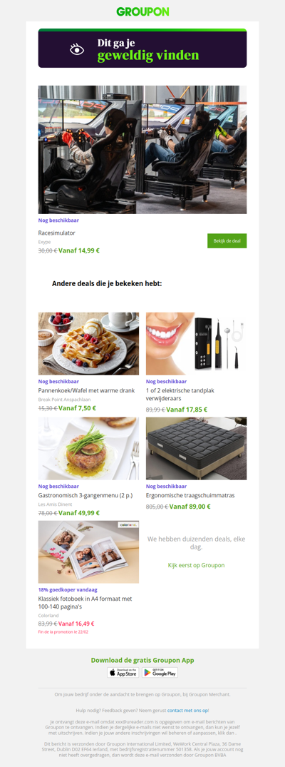 We zijn er vrij zeker van dat je deze deal geweldig zult vinden!