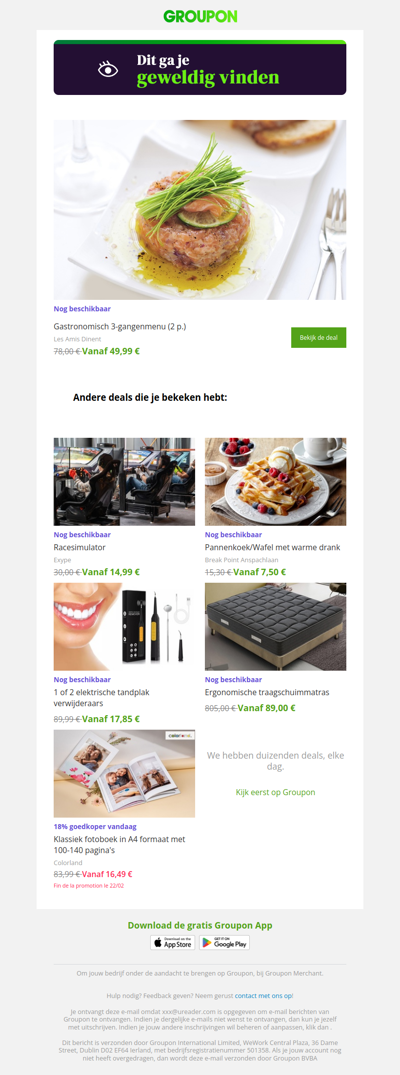 Zeg ja tegen deze deal! Hij is nog steeds beschikbaar!