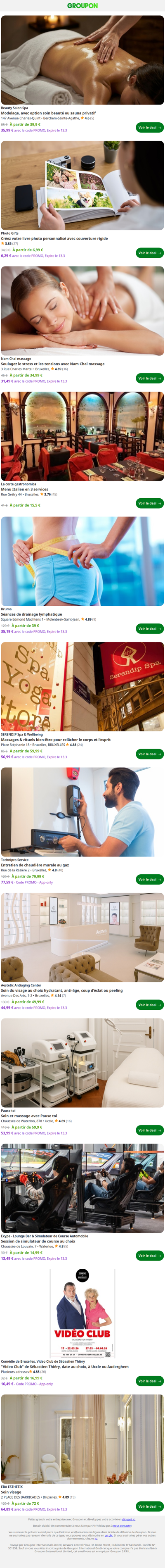 Tendances près de chez vous : Bien-être pour 1 ou 2 personnes : modelage, avec option soin beauté ou sauna privatif (jusqu’à 57% de réduction)