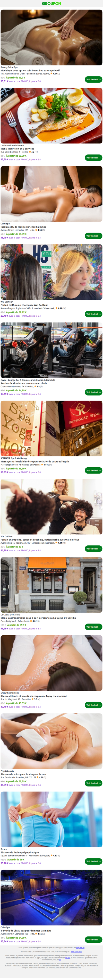 Tendances près de chez vous : Jusqu'à 43% de remise sur  chez Calm Spa