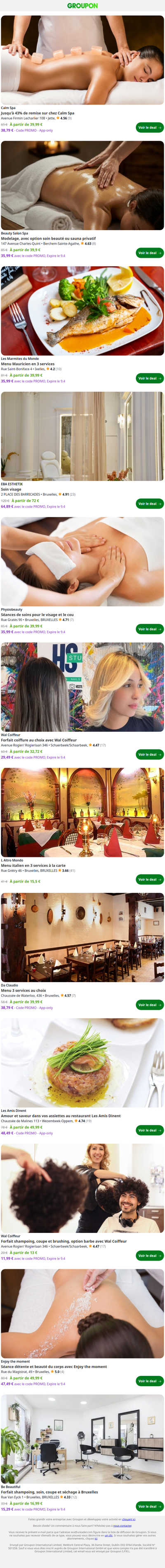 Tendances près de chez vous : Jusqu'à 43% de remise sur  chez Calm Spa