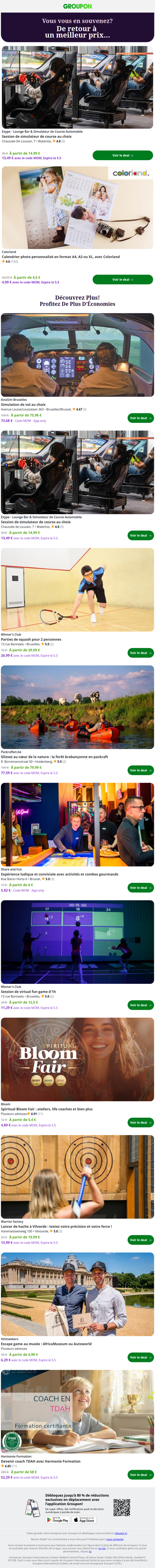 Session de simulateur de course au choix est maintenant moins cher! Découvrez-le.