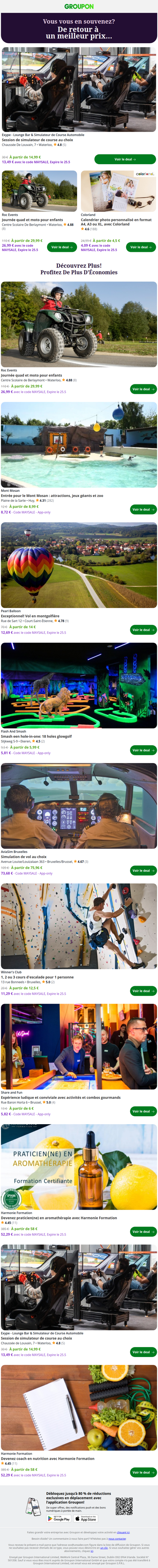 Session de simulateur de course au choix est maintenant moins cher! Découvrez-le.