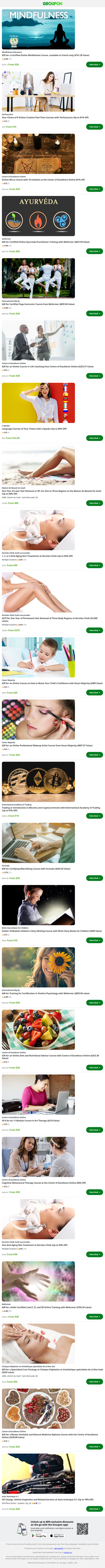 $59 for a Certified Online Mindfulness Course, available in French only ($741.30 Value)