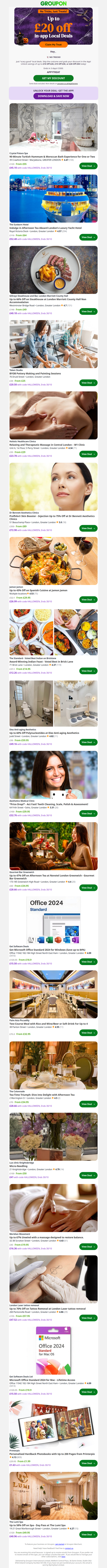 🎃 Up to £20 OFF LOCAL Deals: Claim Your Treat In App