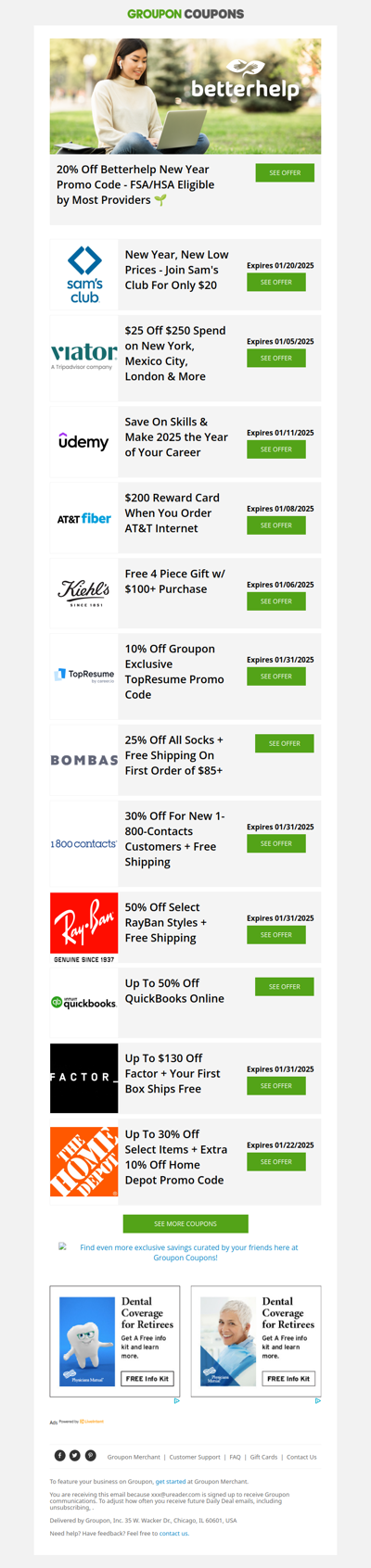 25% Off Bombas, $25 Off Viator, 50% Off RayBan & More