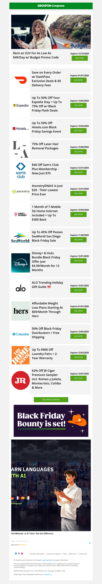 💚 50% Off Columbia | 50% Off Expedia | ALO Gift Guide | $40 Off Sam's Club