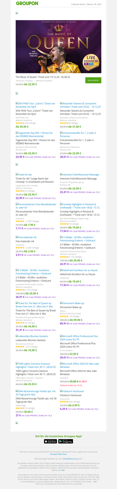 The Music of Queen: Ticket vom 19.12.24 - 02.08.25 / SIXX PAXX Tour „Colors“: Ticket von November bis April