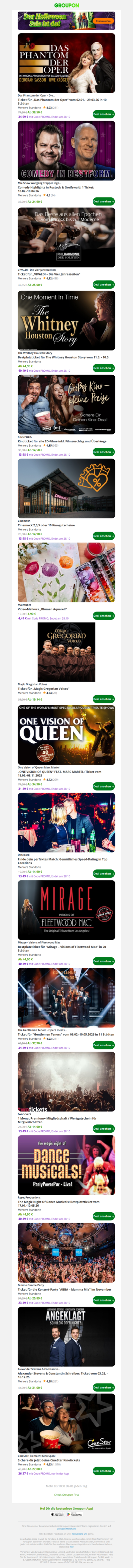 Tauche in Rabatte auf unvergessliche Abende unterwegs ein!