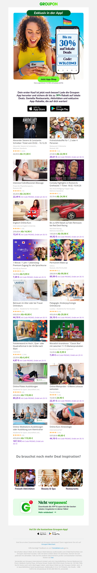 Sichere dir bis 30% auf deinen 1. In-App-Kauf!