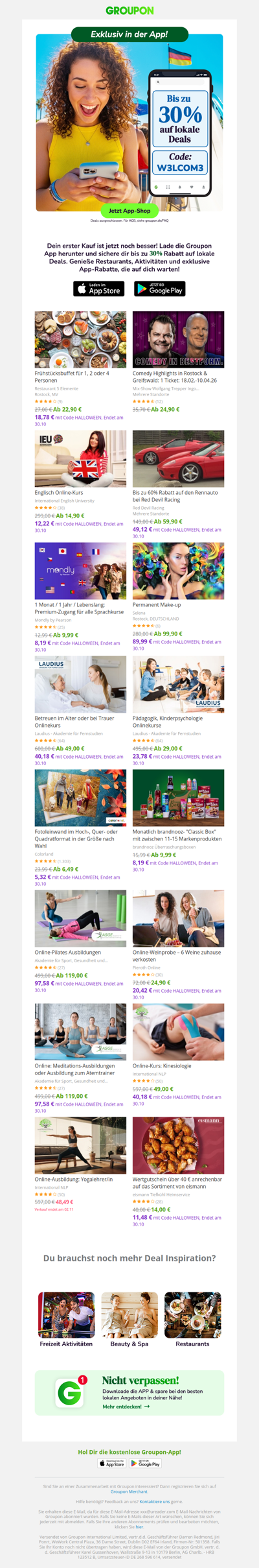 Sichere dir bis 30% auf deinen 1. In-App-Kauf!